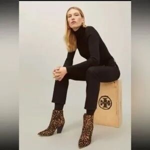 Tory Burch | NWT | Lila Ankle Boots | Leopard Calf Hair | 7.5